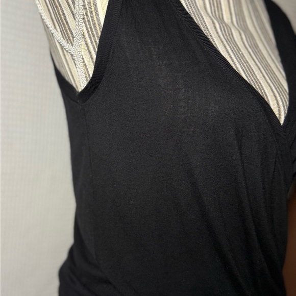 AllSaints Black Wrap Tank Top Size S Wardrobe Staple - Picture 3 of 6